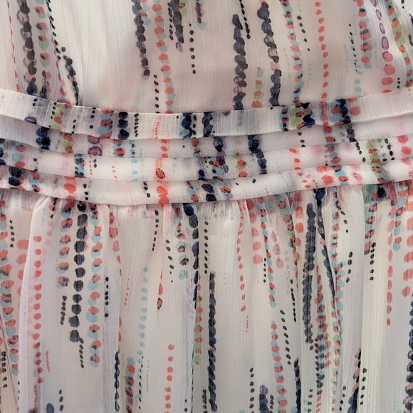 Motherhood Maternity Xl Womens Maxi Flow Photograph V Neck Tie Zip Lined Formal - Picture 9 of 15